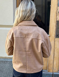 ONLY - STUDIO SAVA FAUX SUEDE JACKET - COGNAC