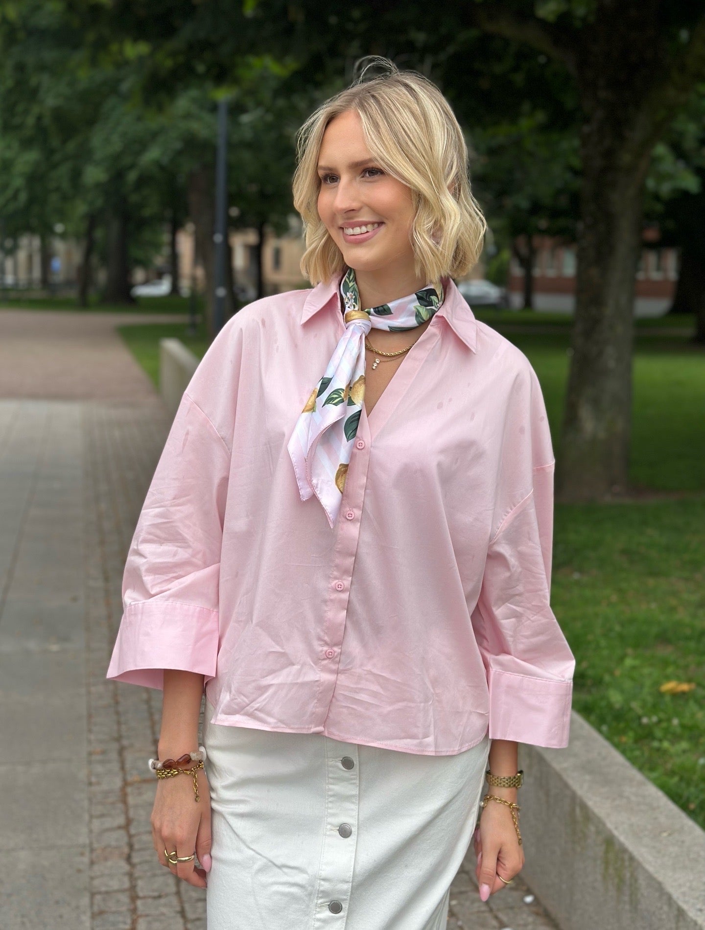 JDY - MIO 7/8 SHIRT - CHALK PINK