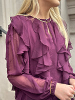 Ladda upp bild till gallerivisning, SOAKED - HARIETTA FRILL BLOUSE - WINETASTING
