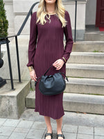 Ladda upp bild till gallerivisning, ONLY - PERY L/S LONG DRESS BOST NECK - WINETAISTING
