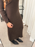 Ladda upp bild till gallerivisning, ONLY - ASTA LS O-NECK DRESS - COFFEE BEAN/MELANGE
