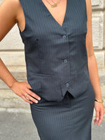 Ladda upp bild till gallerivisning, JDY - ULRIKKE WAISTCOAT - SKY CAPTAIN/PINSTRIPE
