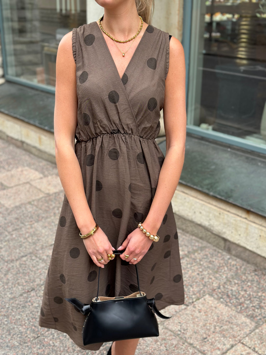 MARTA - LINETTA DRESS 23126 - NROWN/DOT