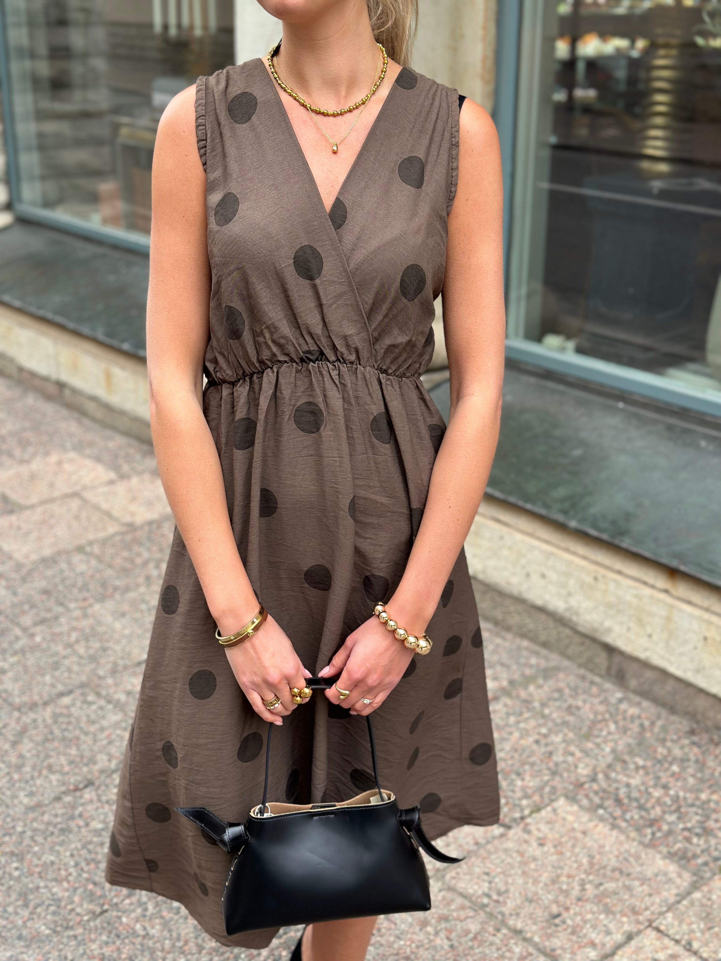 MARTA - LINETTA DRESS 23126 - NROWN/DOT