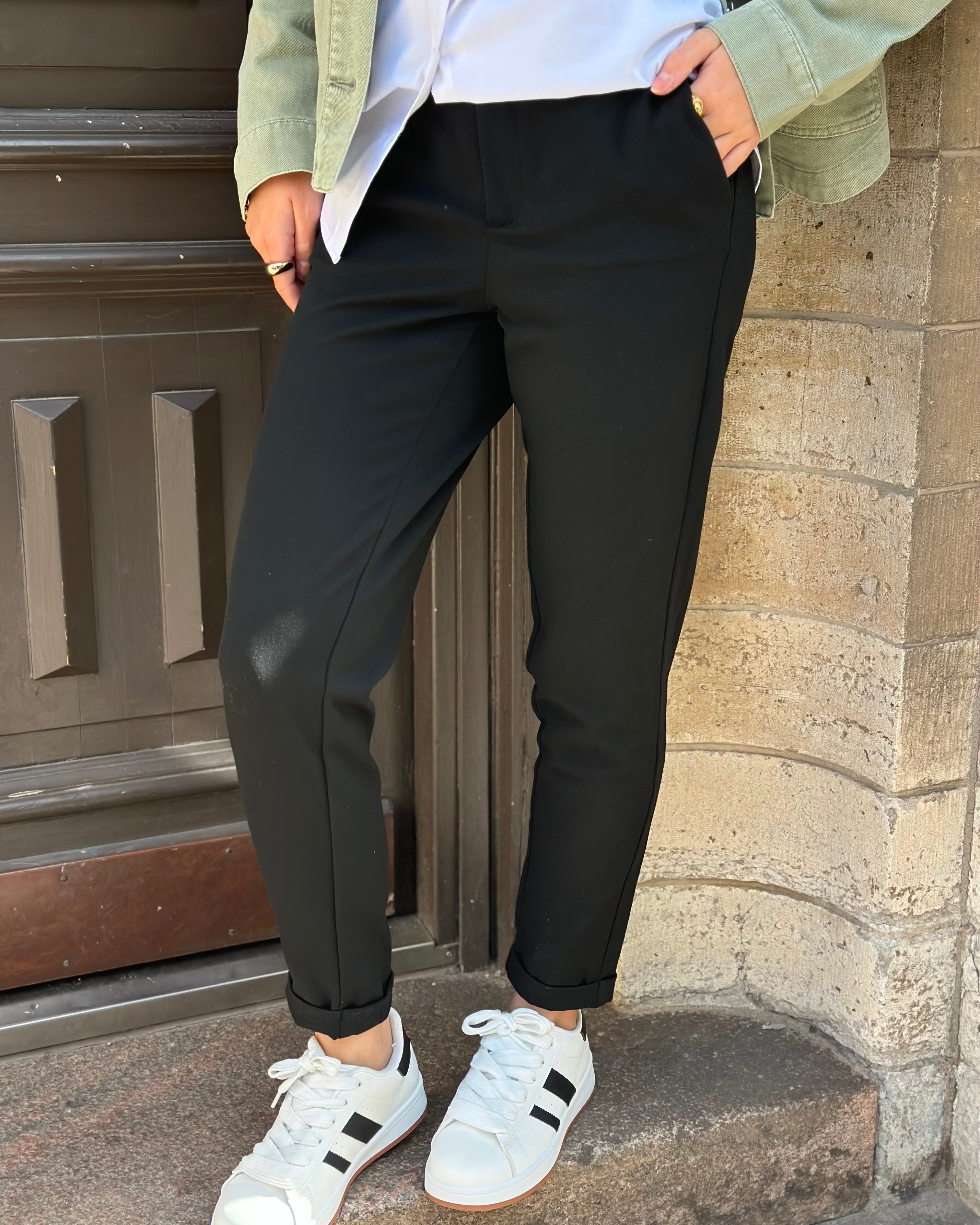 VERO MODA - MAYA MW LOOSE SOLID PANT - BLACK