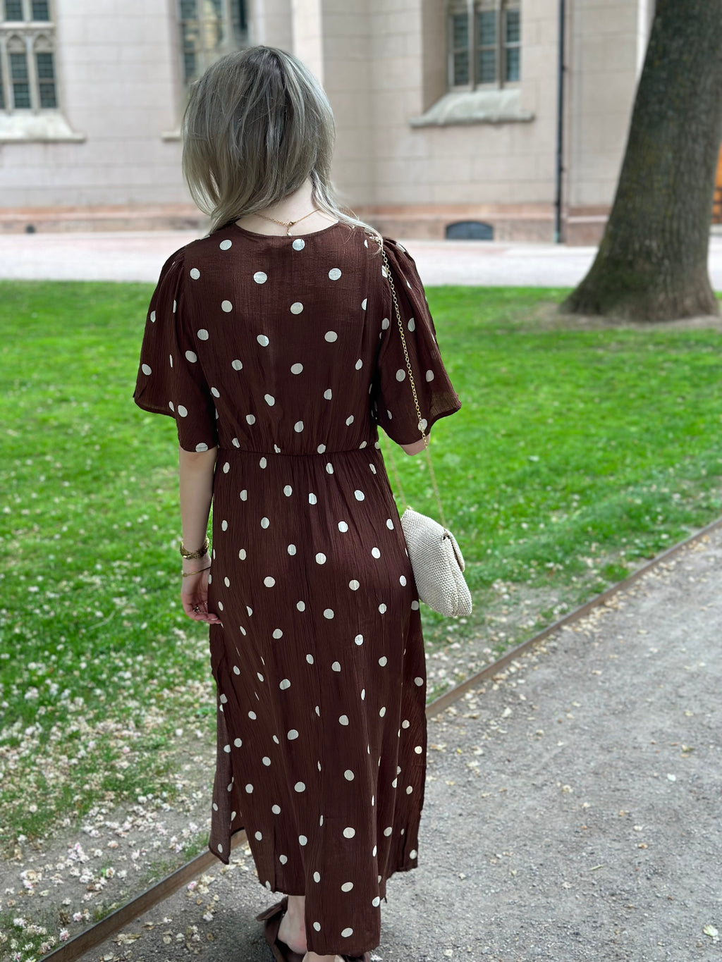 COSY HOUSE - DOT DRESS - BROWN