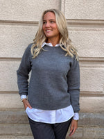 Ladda upp bild till gallerivisning, SELECTED FEMME - ANA LS KNIT O-NECK - MEDIUM GREY MELANGE
