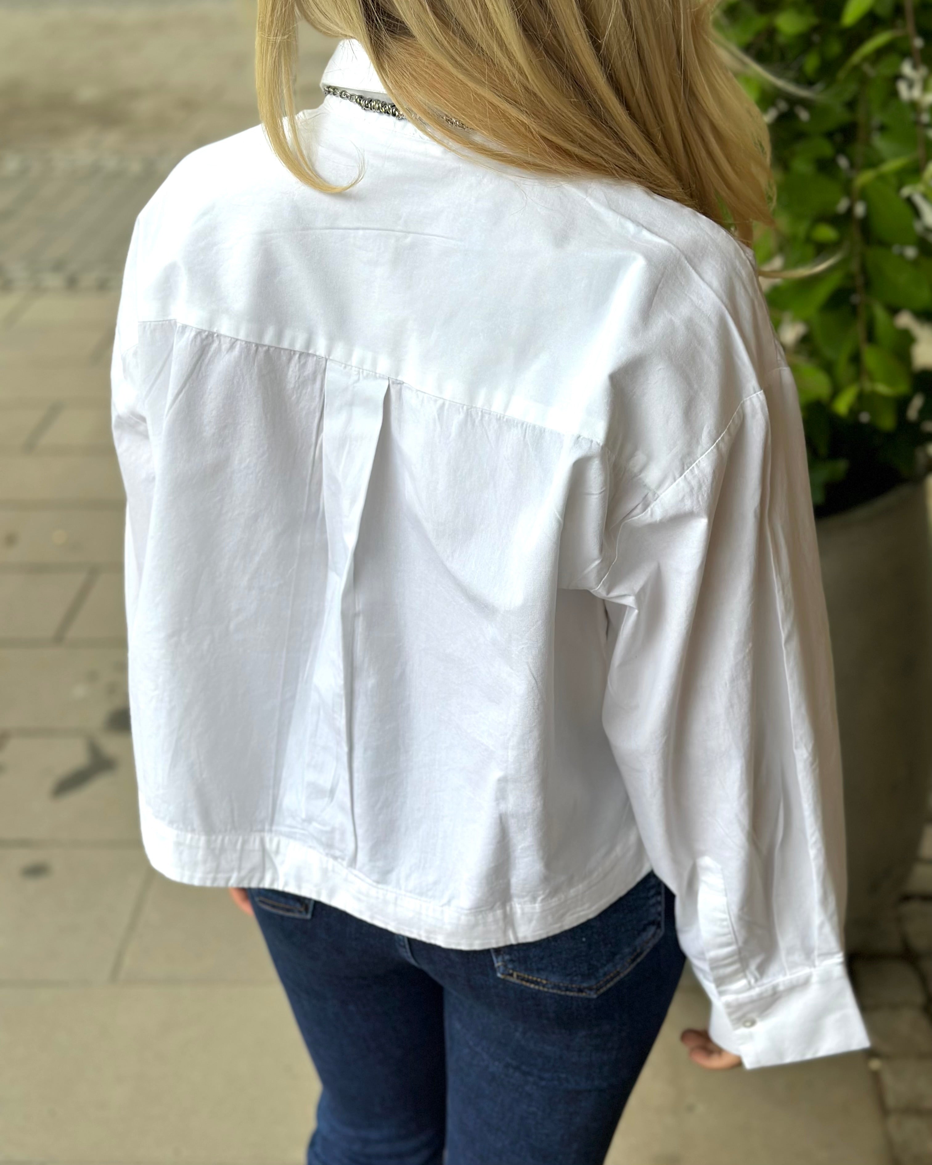 SELECTED FEMME - FASTHA LS CROPPED BOXY SHIRT - BRIGHT WHITE