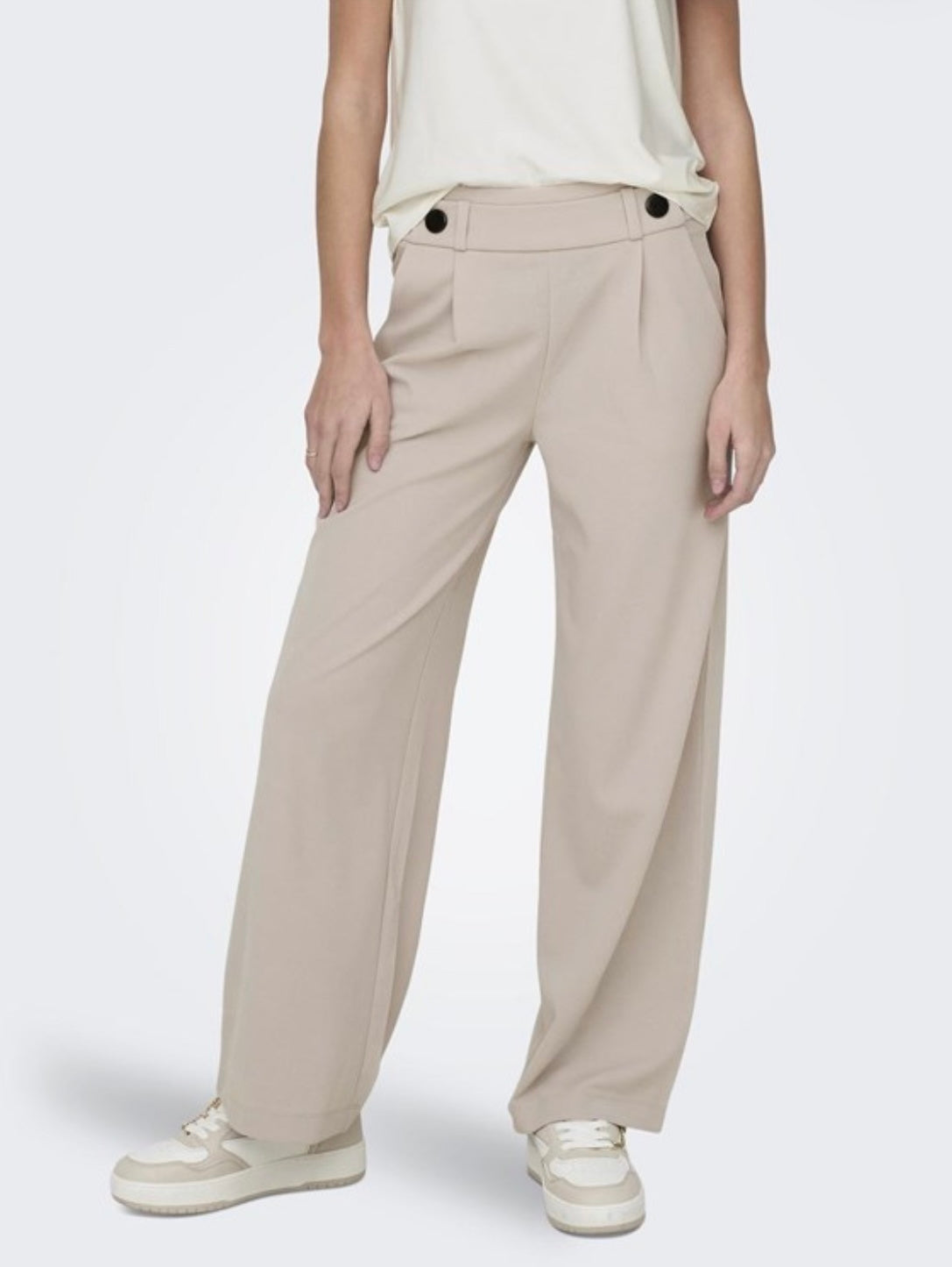 JDY - GEGGO NEW LONG PANT - CHATEAU GRAY/BLACK BUTT