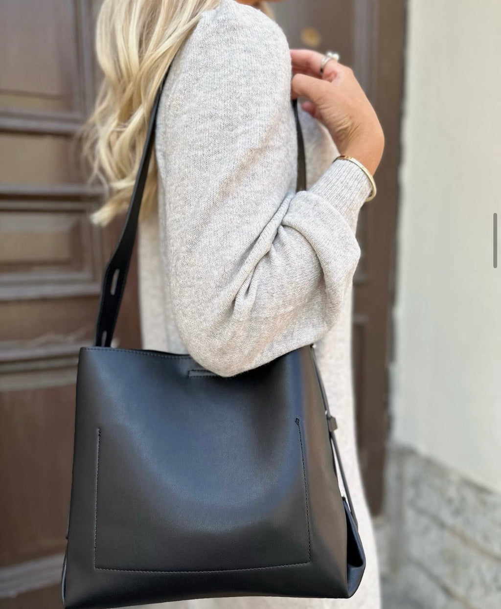 PIECES - BONY DAILY BAG - BLACK