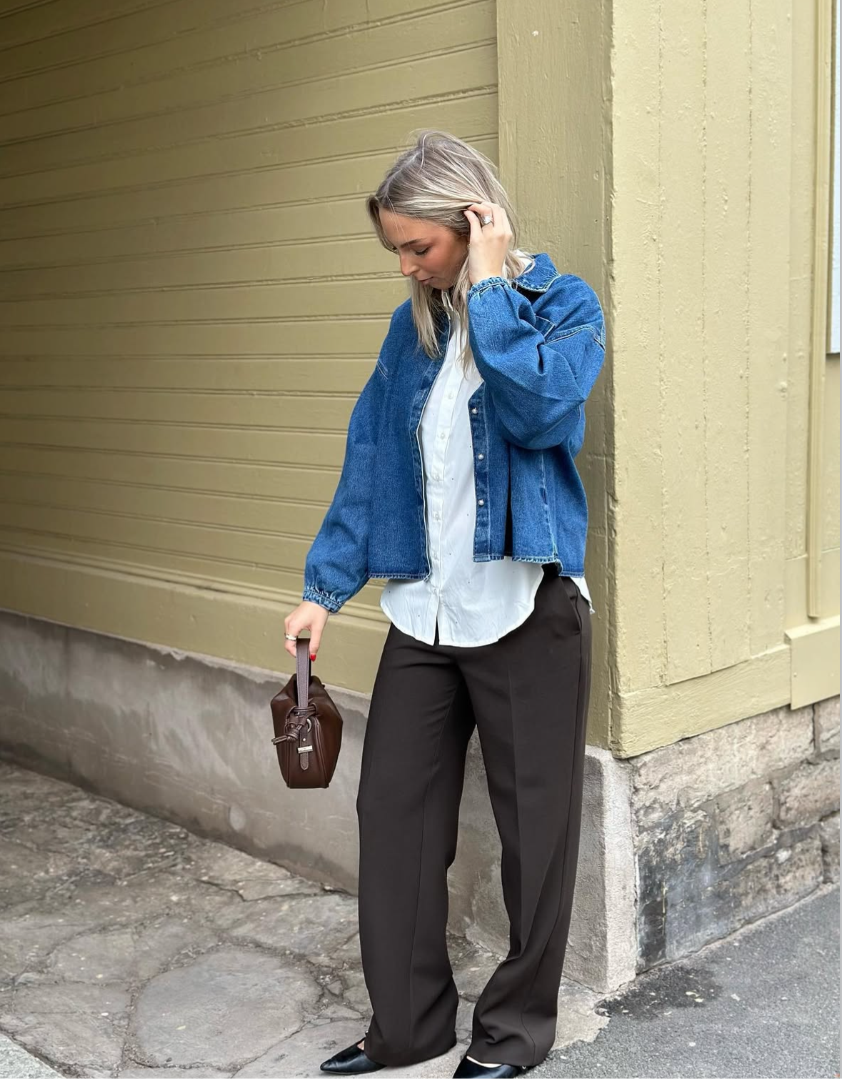 VEROMODA - ELORA LS DENIM SHIRT - MEDIUM BLUE DENIM