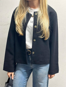 ONLY - ELBA LIFE SCARF JACKET - BLACK/W.ROSE LIN