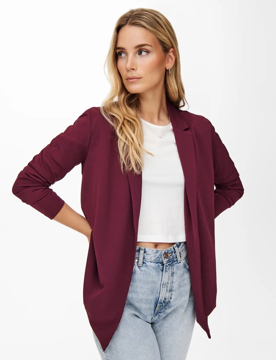 JDY - GEGGO LIFE L/S BLAZER - WINDSOR WINE