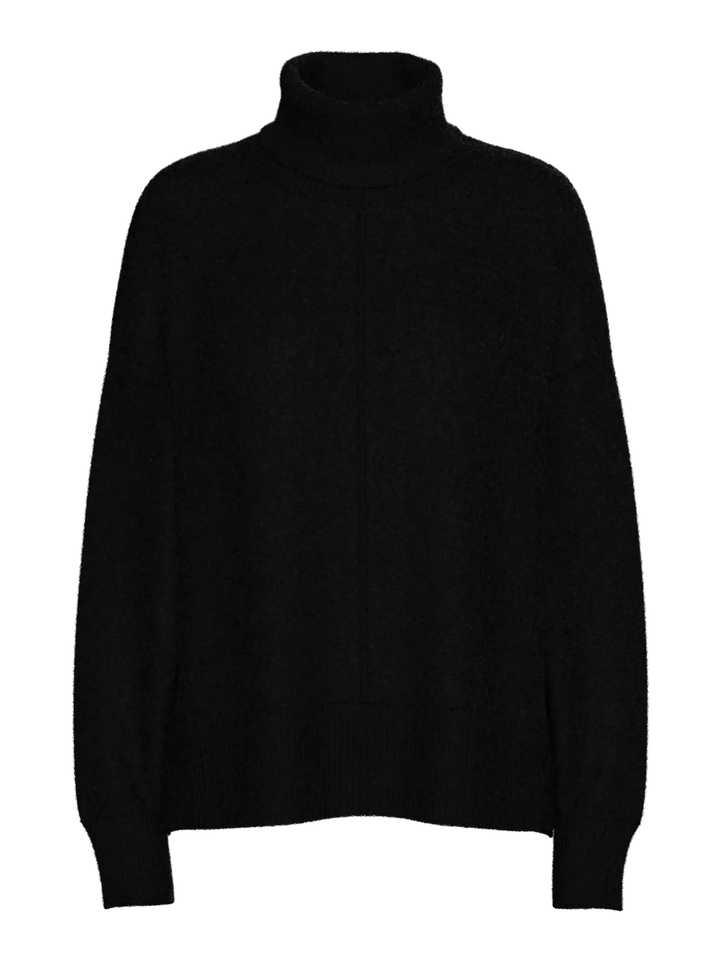 PIECES - MALOU LS ROLLNECK KNIT - BLACK