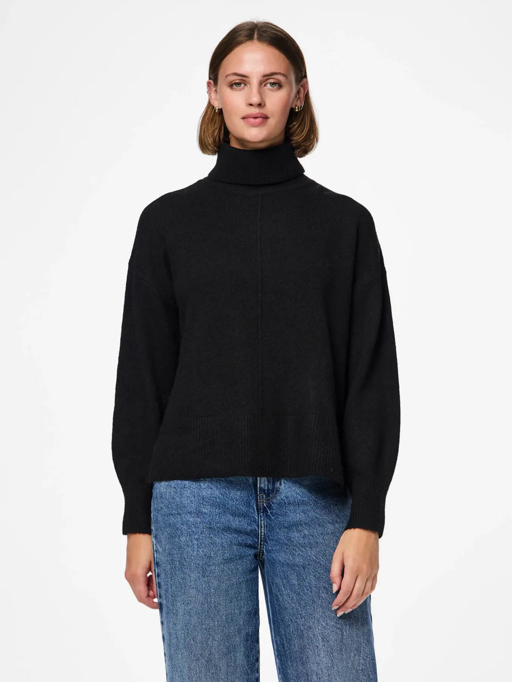 PIECES - MALOU LS ROLLNECK KNIT - BLACK