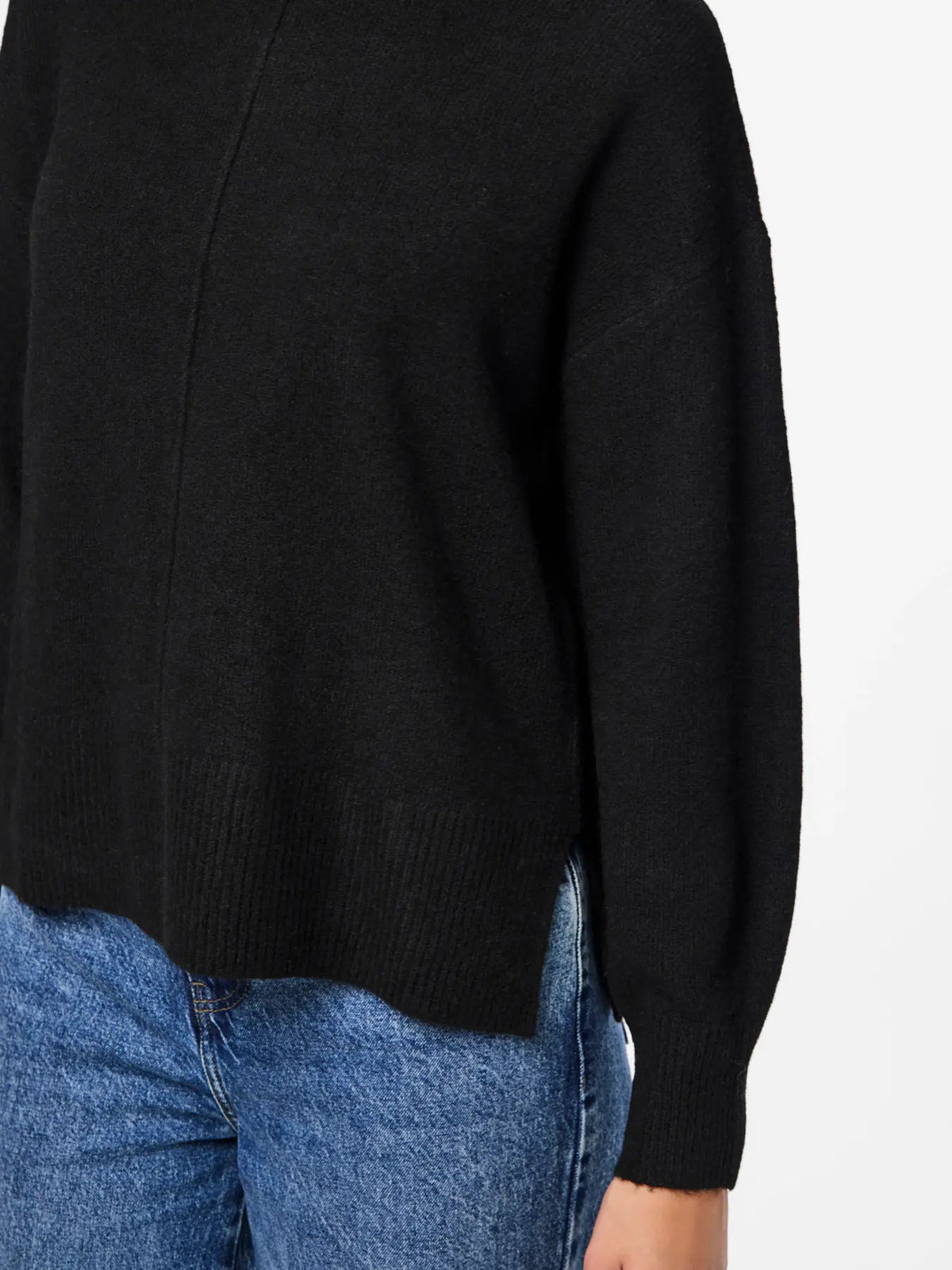 PIECES - MALOU LS ROLLNECK KNIT - BLACK