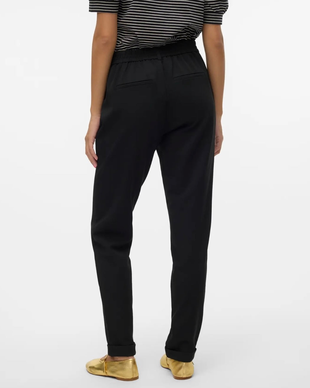 VERO MODA - MAYA MW LOOSE SOLID PANT - BLACK