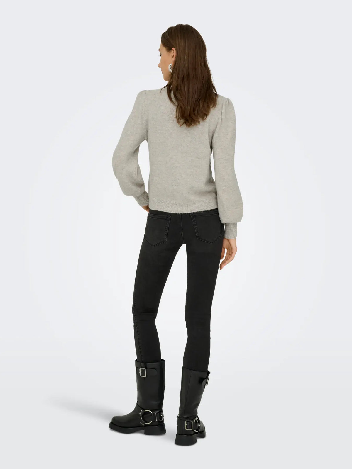 JDY - RUE LIFE L/S PULLOVER - CHATEAU GREY/MELANGE