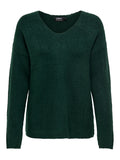 ONLY - CAMILLA V-NECK L/S PULLOVER KNIT - SCARAB MELANGE