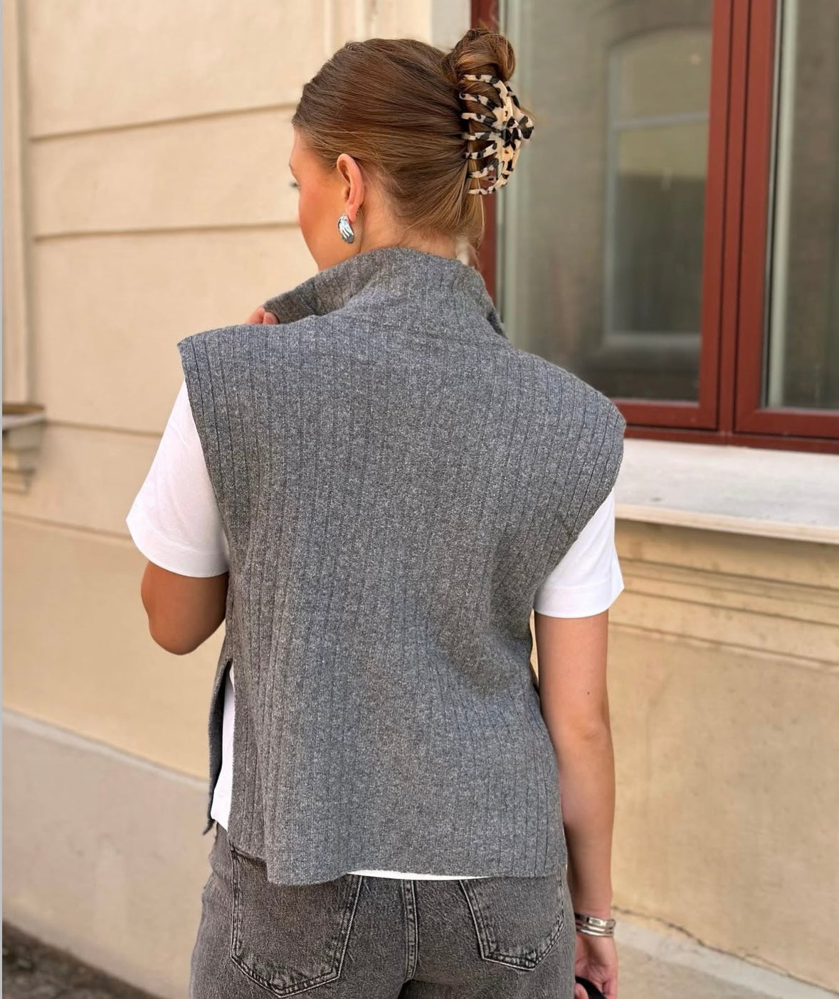 ONLY - JEANETT LIFE SL RIB HIGHNECK - MEDIUM GREY MELANGE