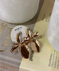 BOW19 DETAILS - FLOWER GOLD EARRINGS