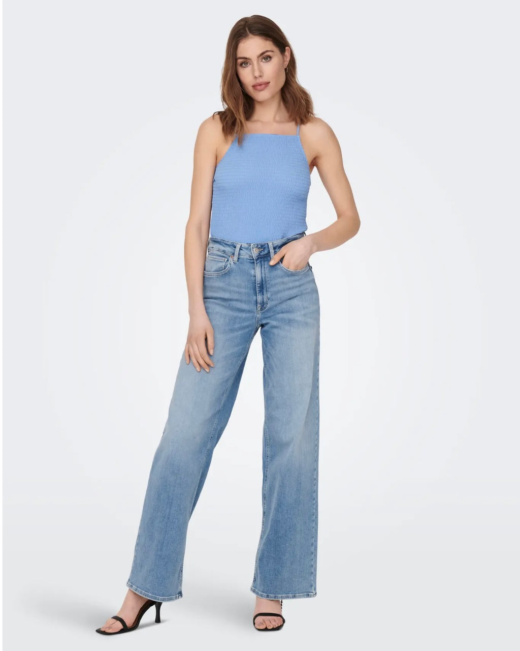 ONLY - MADISON BLUSH HW WIDE DENIM CRO371 - LIGHT BLUE DENIM