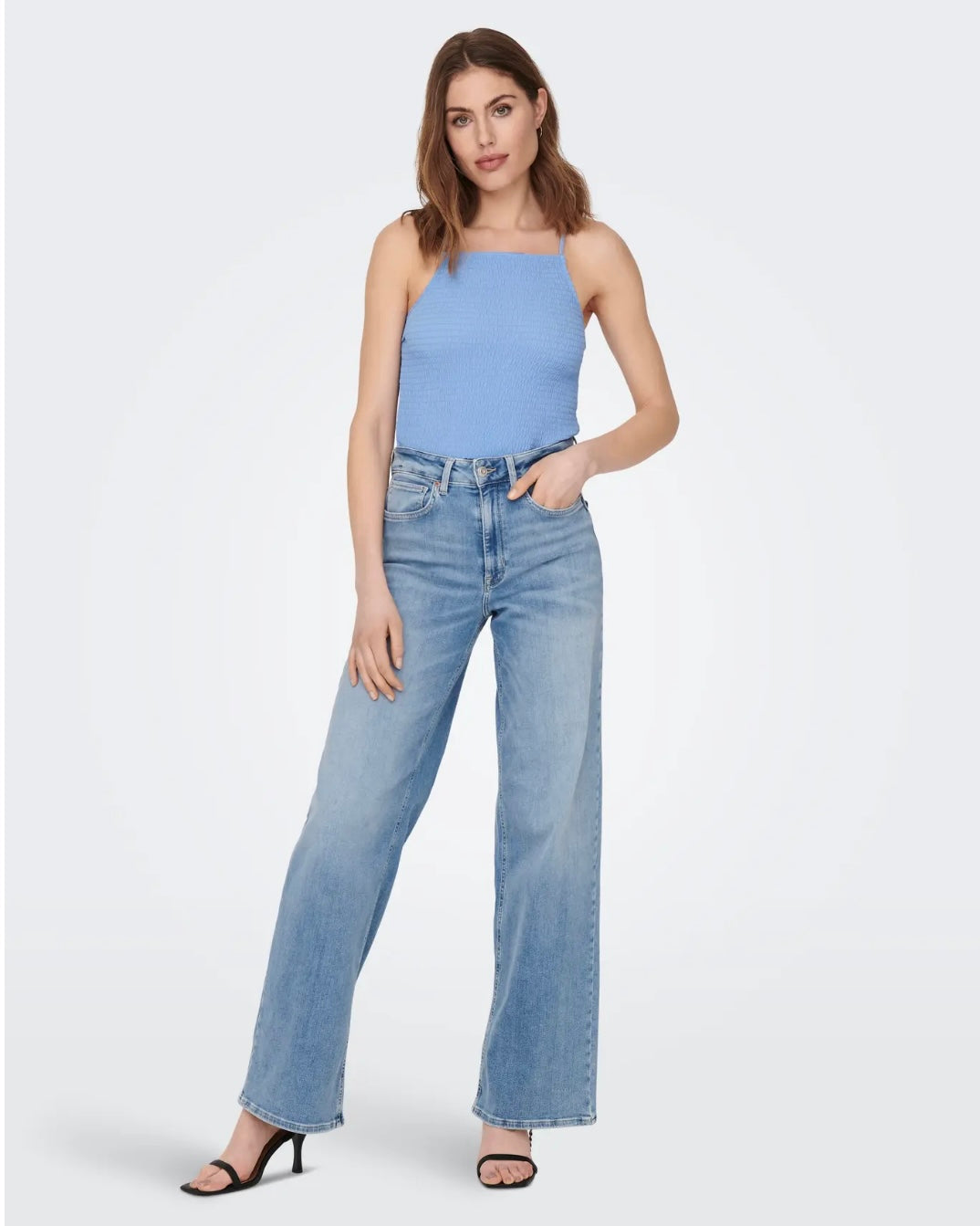 ONLY - MADISON BLUSH HW WIDE DENIM CRO371 - LIGHT BLUE DENIM