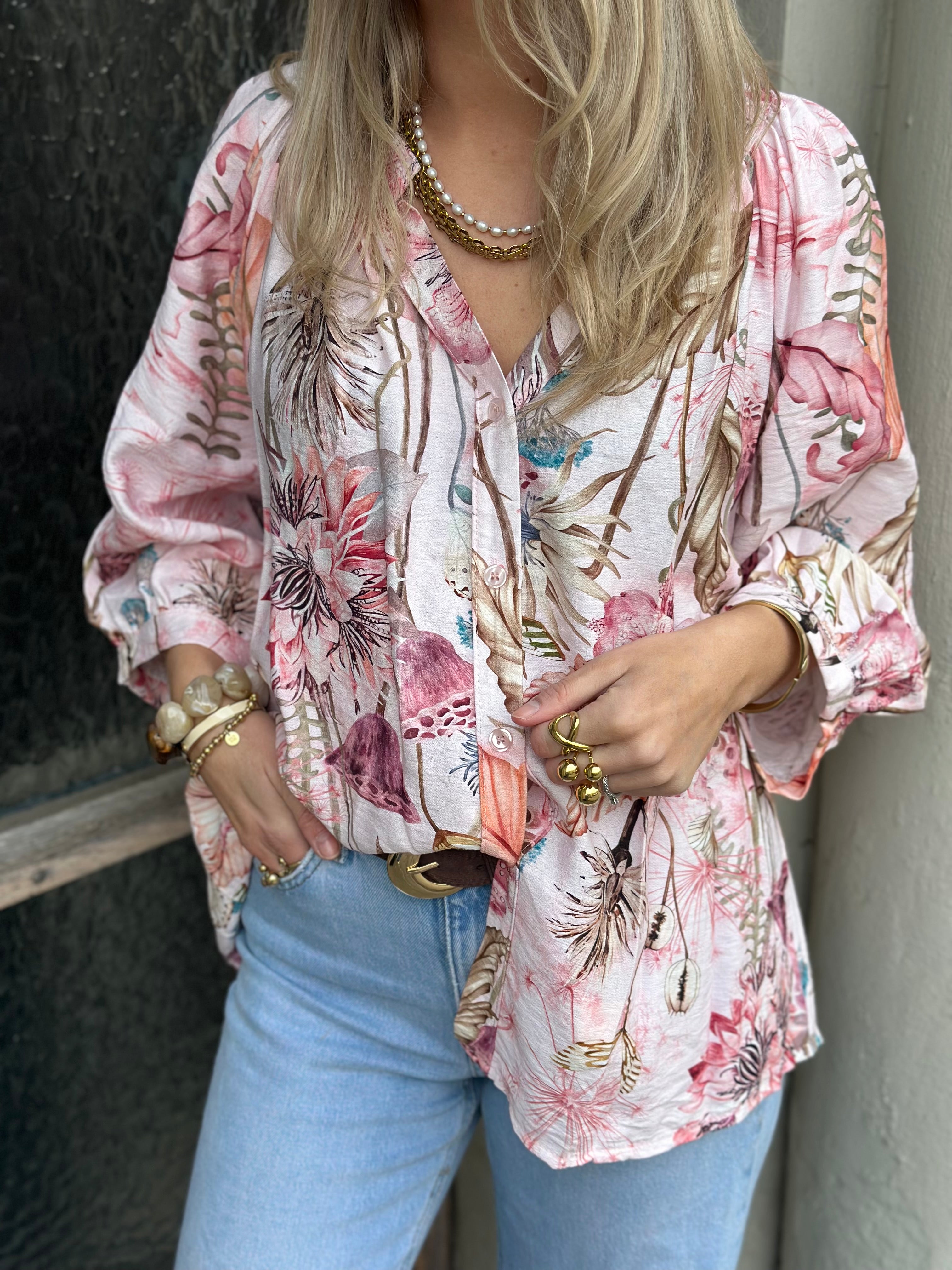 MARTA - 8116 BLOMMIG BLUS - ROSA