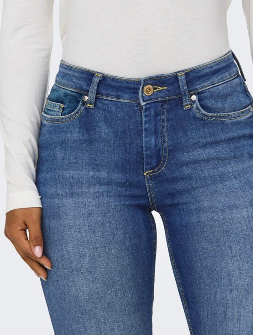 ONLY - BLUSH MID SK ANK RW DNM REA1319 - MEDIUM BLUE DENIM