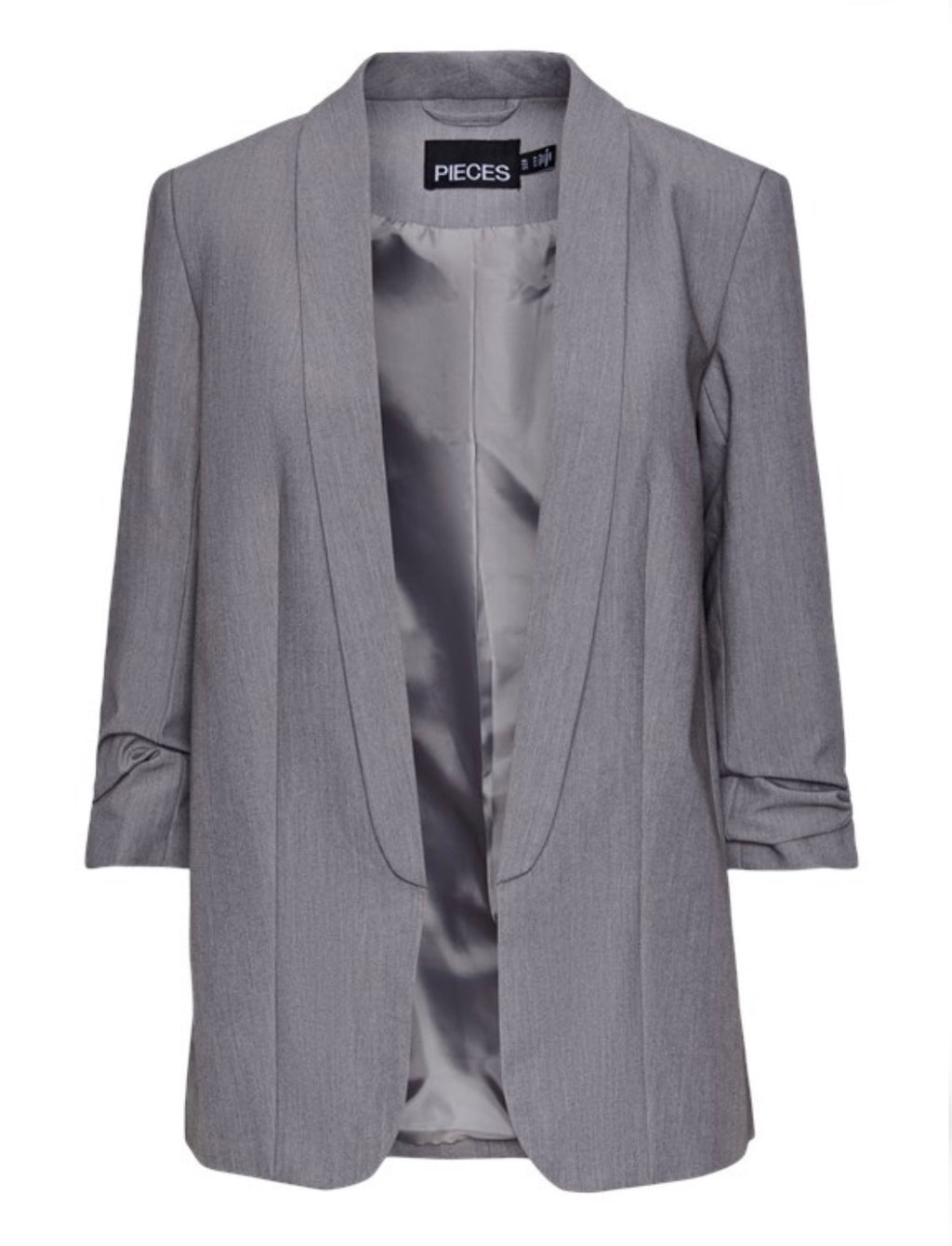 PIECES - BOSELLA 3/4 BLAZER - LIGHT GREY MELANGE