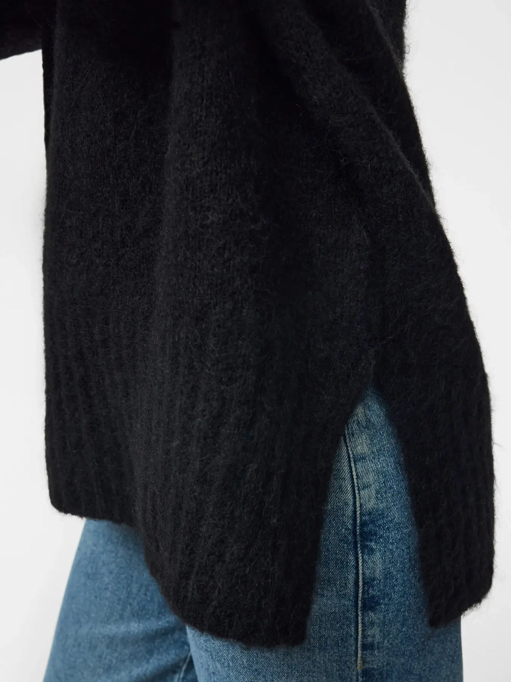 PIECES - TINA L/S O-NECK KNIT - BLACK