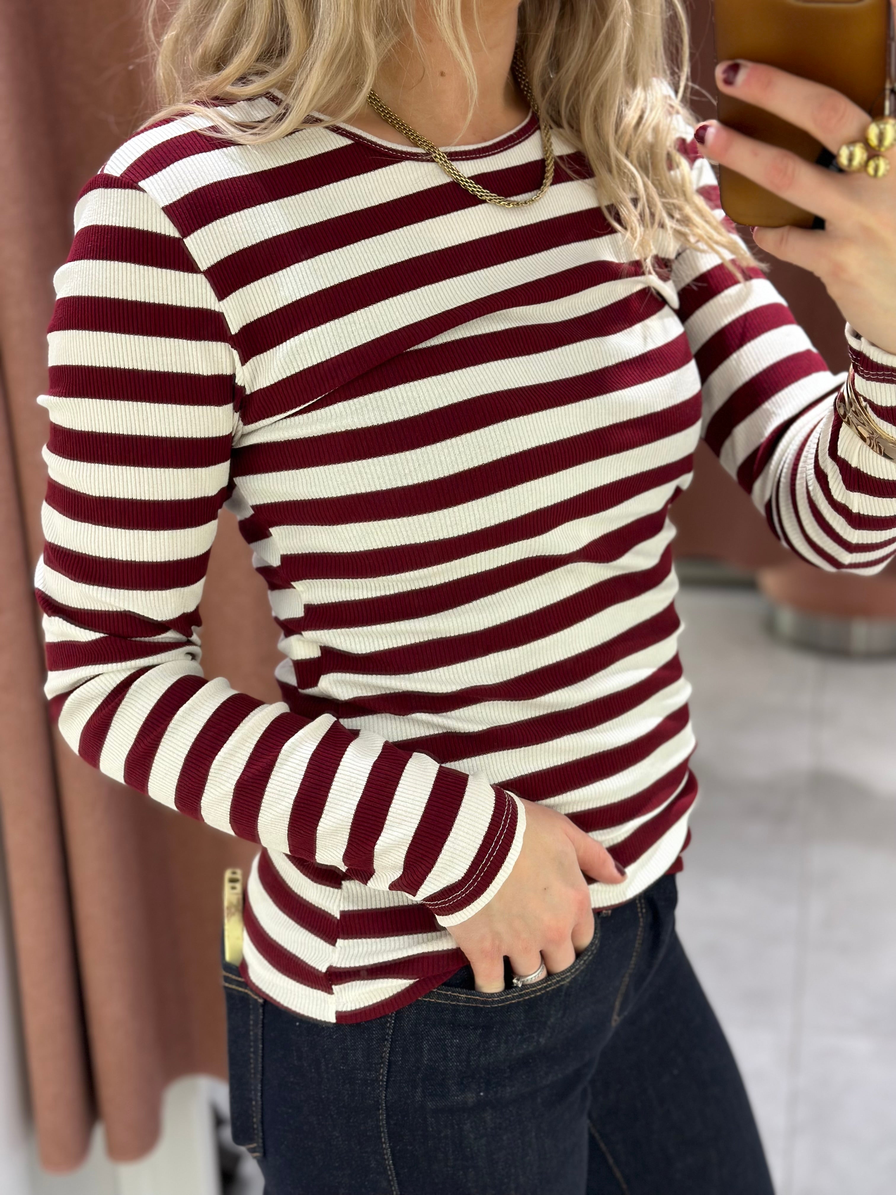 MARTA - RANDIG TRÖJA 7702 - BORDEAUX