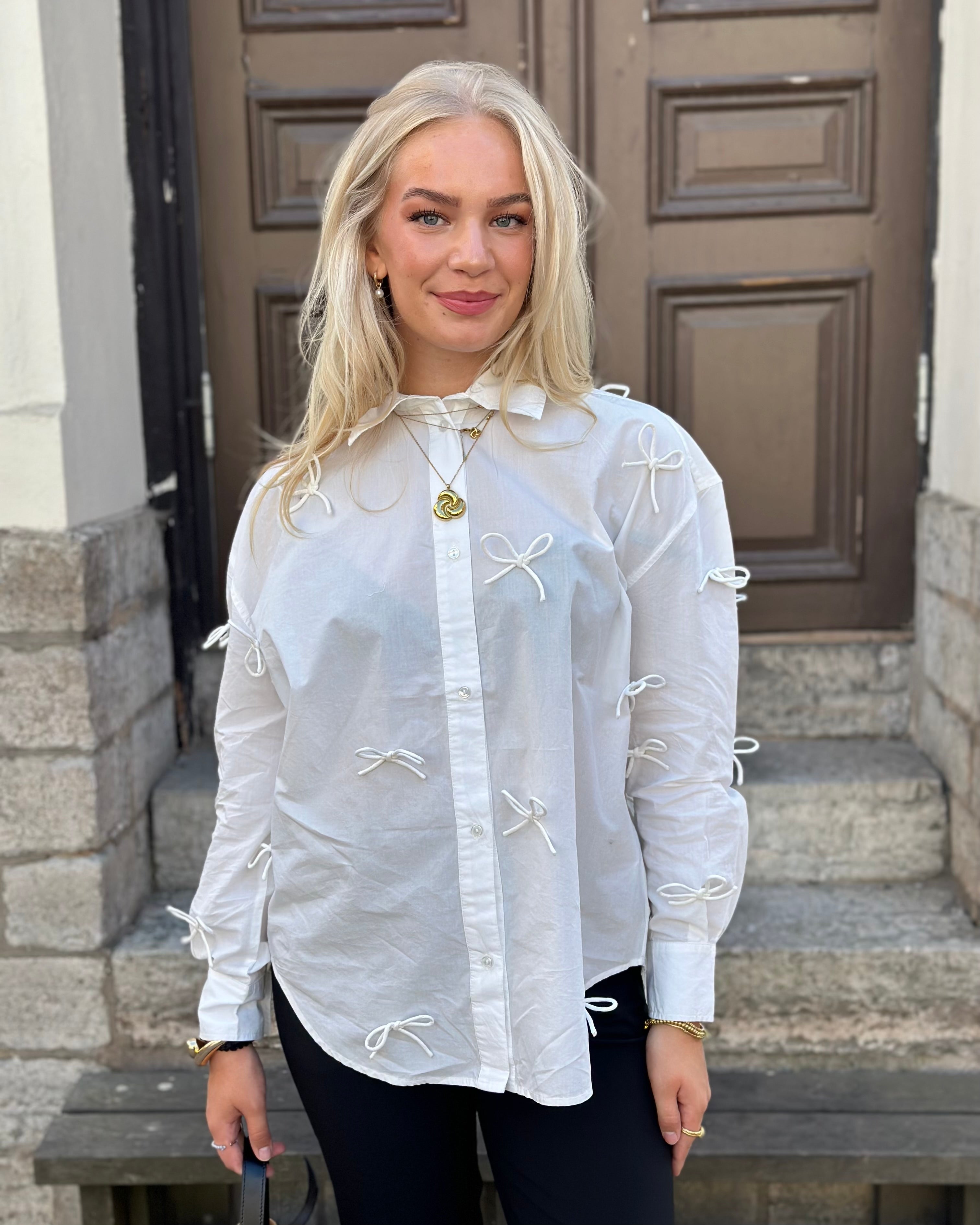 SOAKED - JOA BOW SHIRT LS - BROKEN WHITE