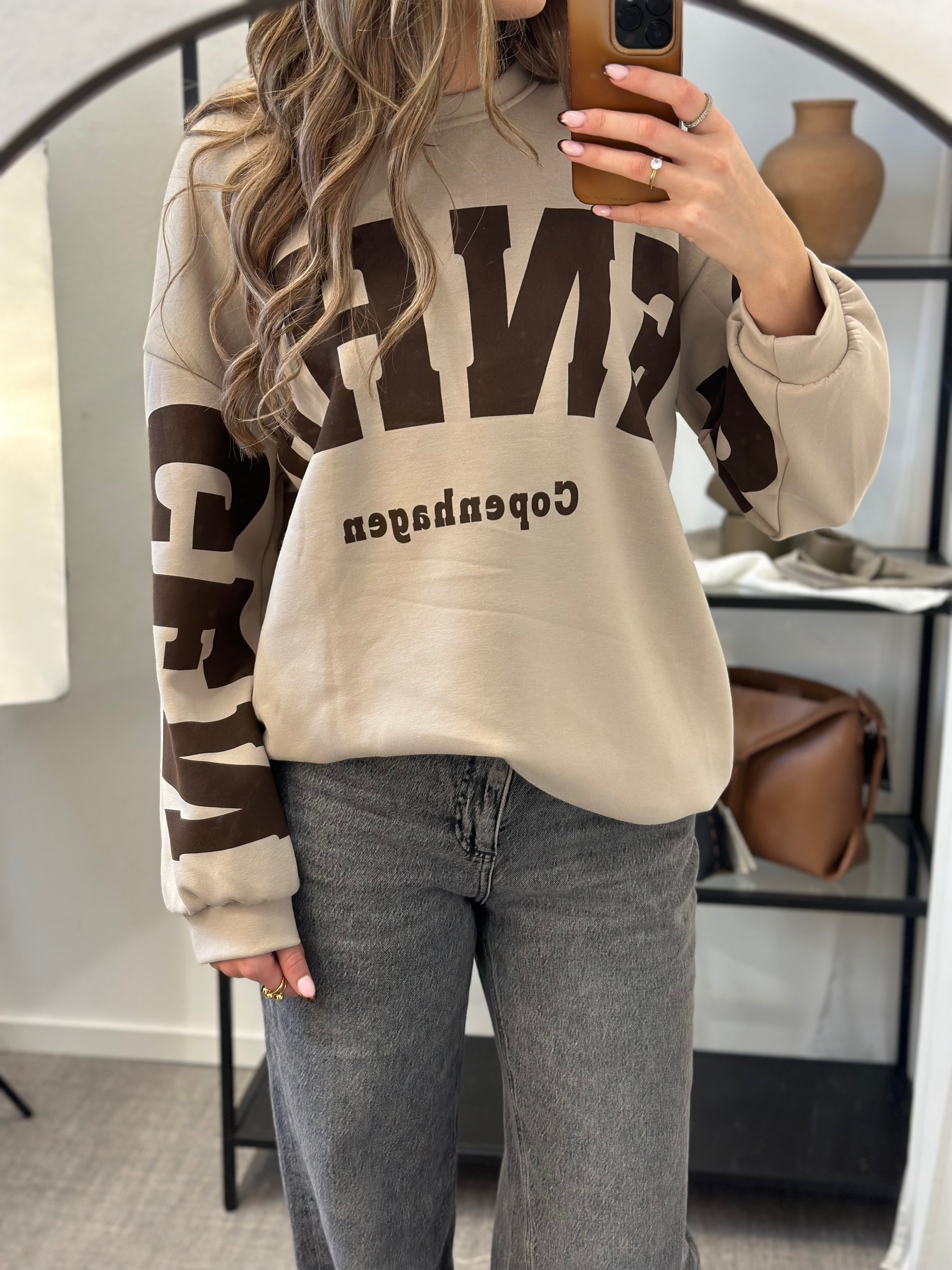 MARTA - HIBISCUS SWEATSHIRT 22659 - BEIGE