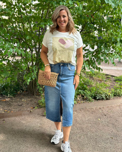 ONLY - ENYA REG MIDI SKIRT DENIM - MEDIUM BLUE DENIM
