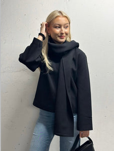 ONLY - ELBA LIFE SCARF JACKET - BLACK/W.ROSE LIN
