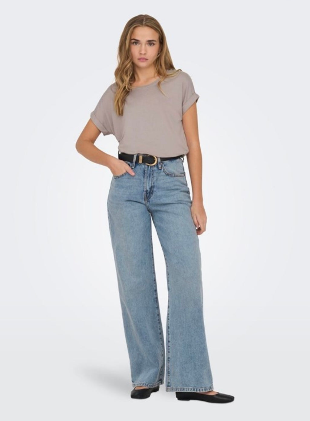 ONLY - MOSTER S/S O-NECK TOP - ETHEREA