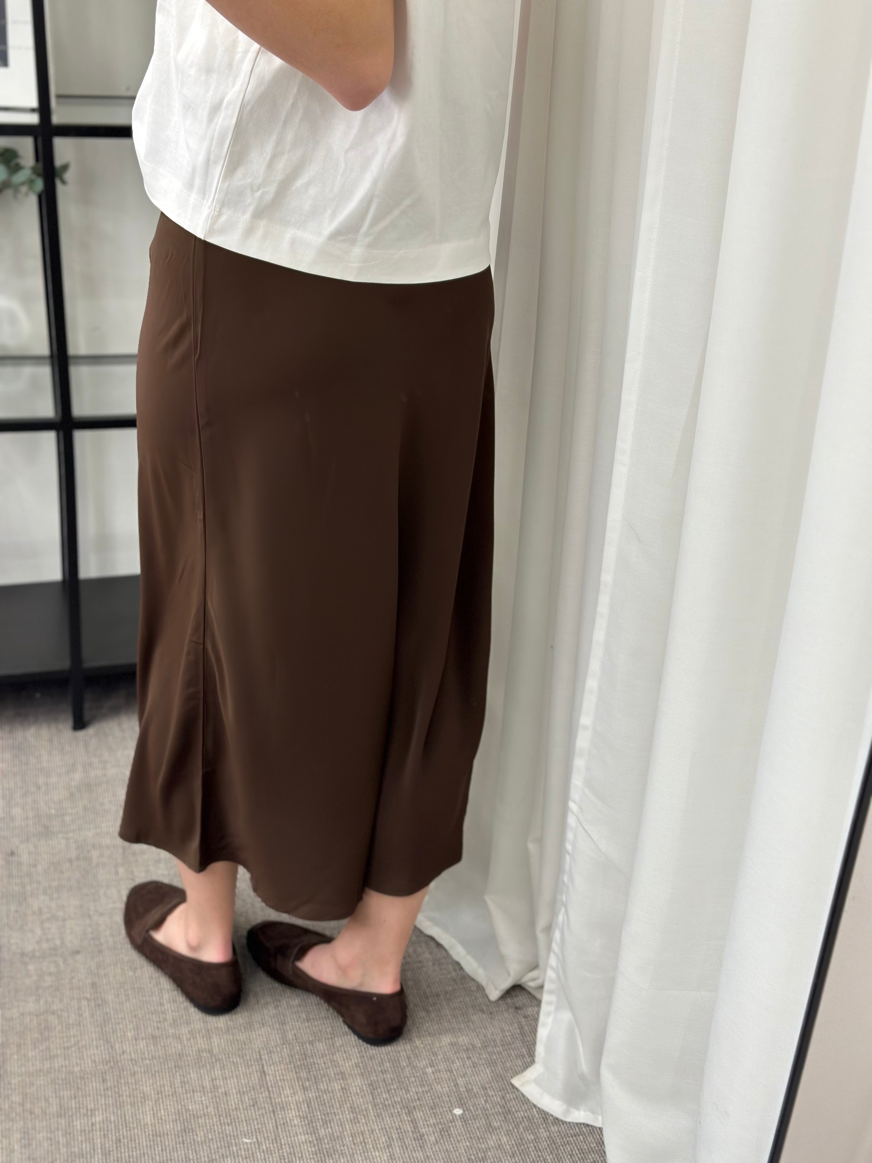 PIECES - FRANAN HW ANKLE SKIRT - HOT FUDGE