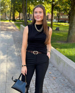 Ladda upp bild till gallerivisning, PIECES - MADISON SL DRAPED TOP - BLACK
