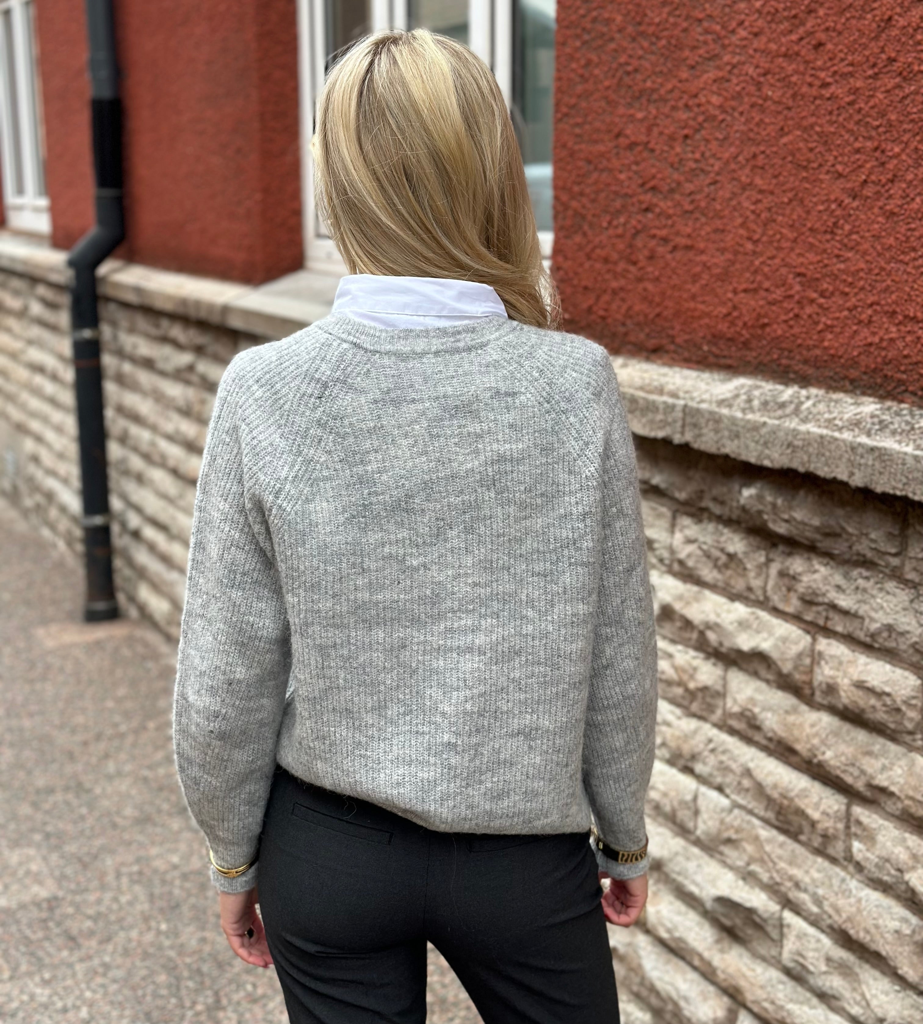 SELECTED FEMME - LULU SHORT CARDIGAN - LIGHT GREY MELANGE