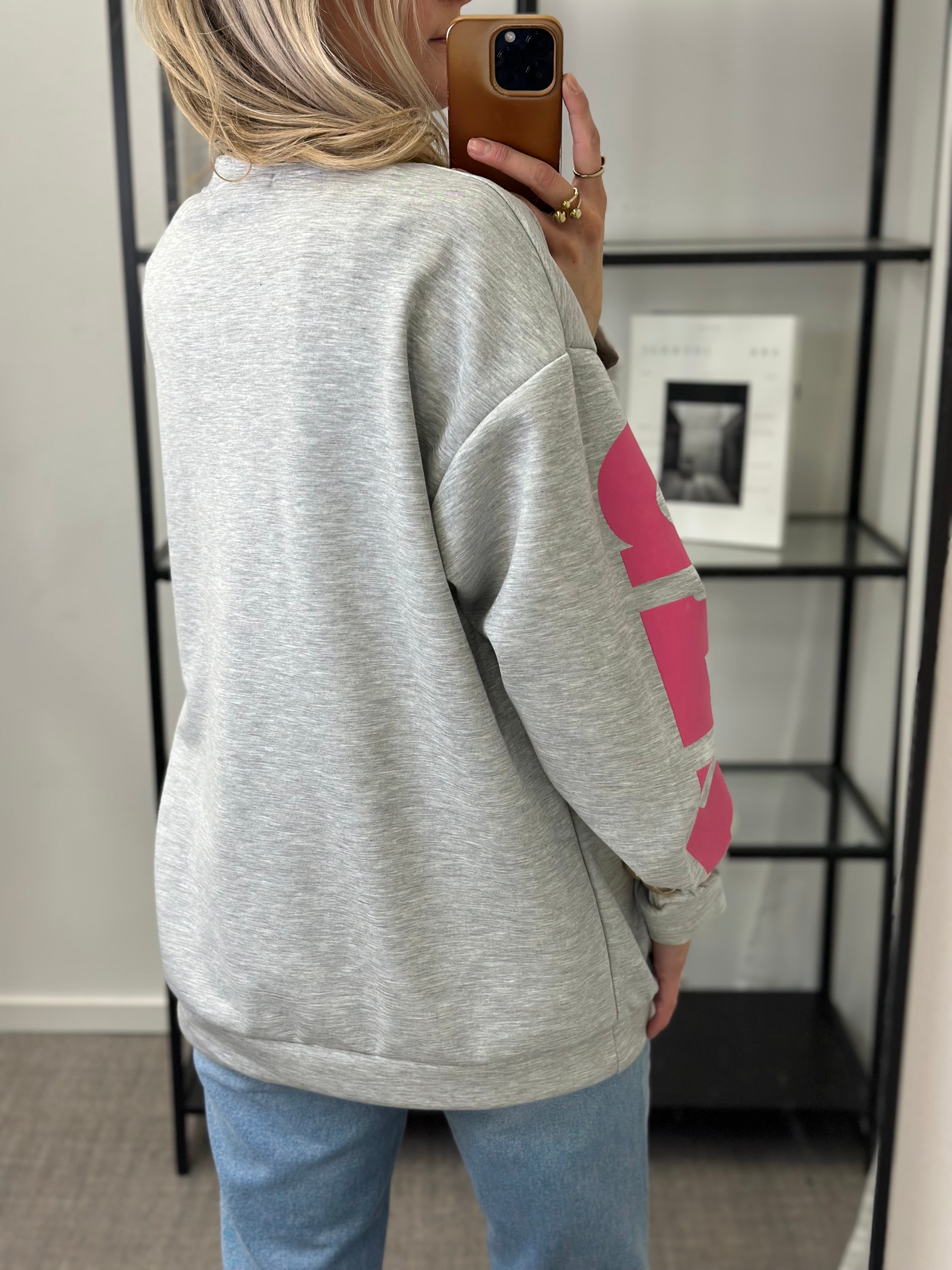 MARTA - HIBISCUS SWEATSHIRT 22659 GREY/PINK