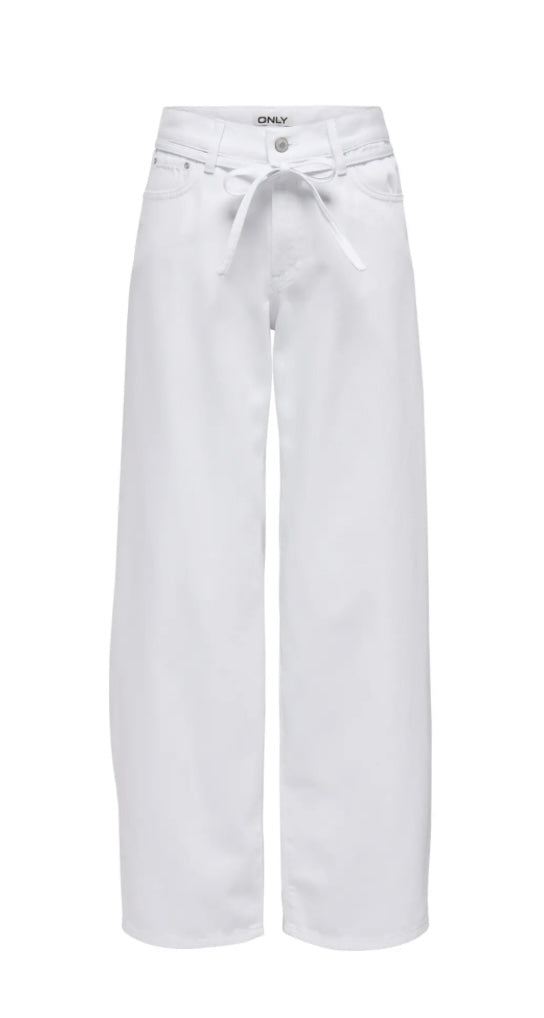 ONLY - GIANNA MW STRAIGHT DOT 211 - WHITE DENIM