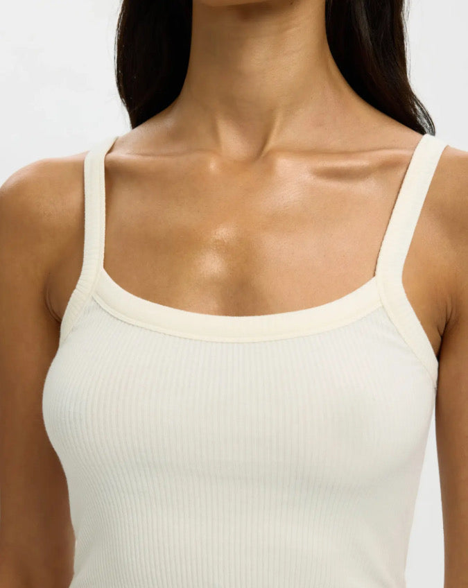SELECTED FEMME - CELICA ANNA STRAP TANK TOP - WHITE
