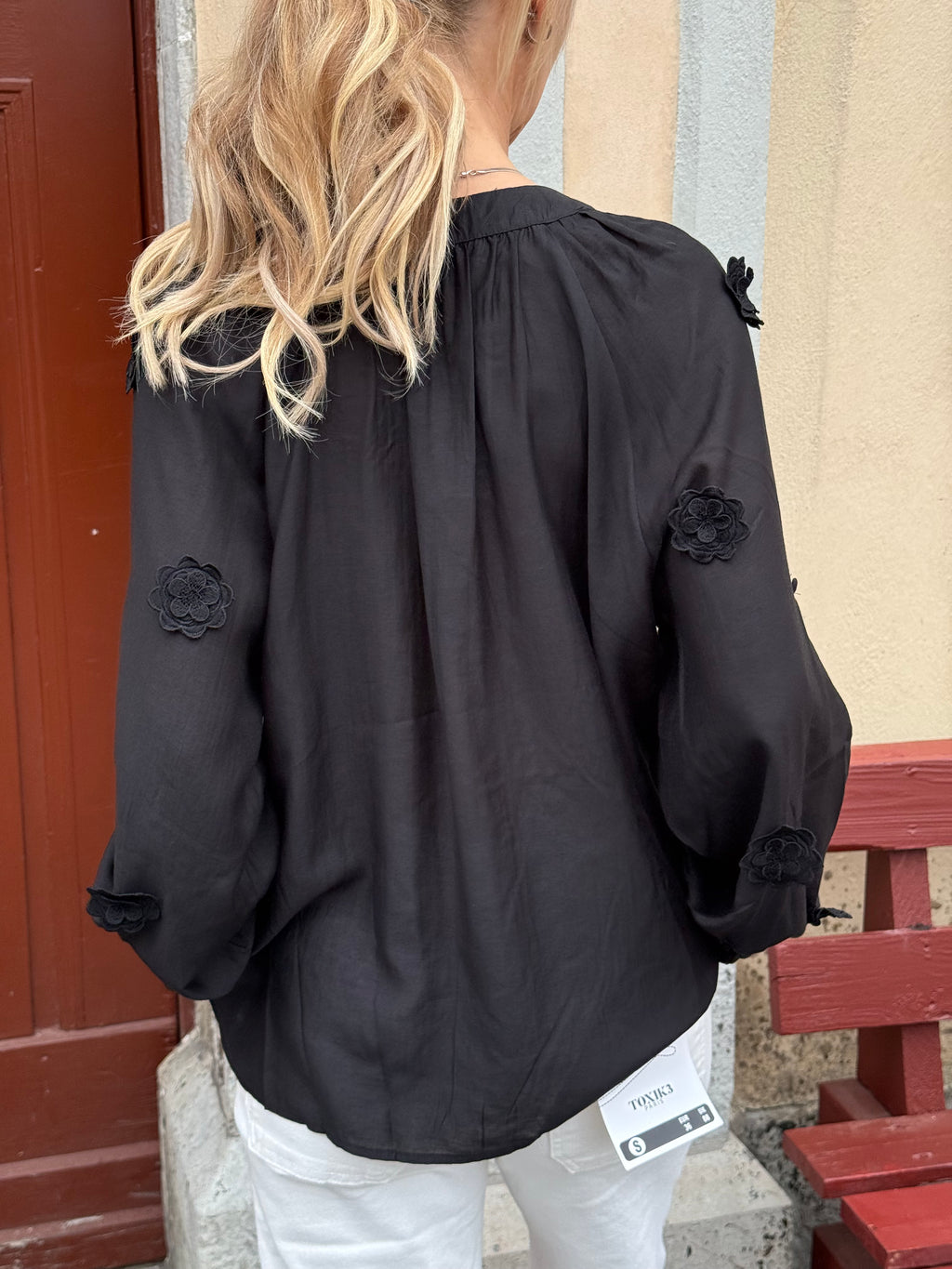 COSY HOUSE - FLOWER BLOUSE M-4140 - BLACK