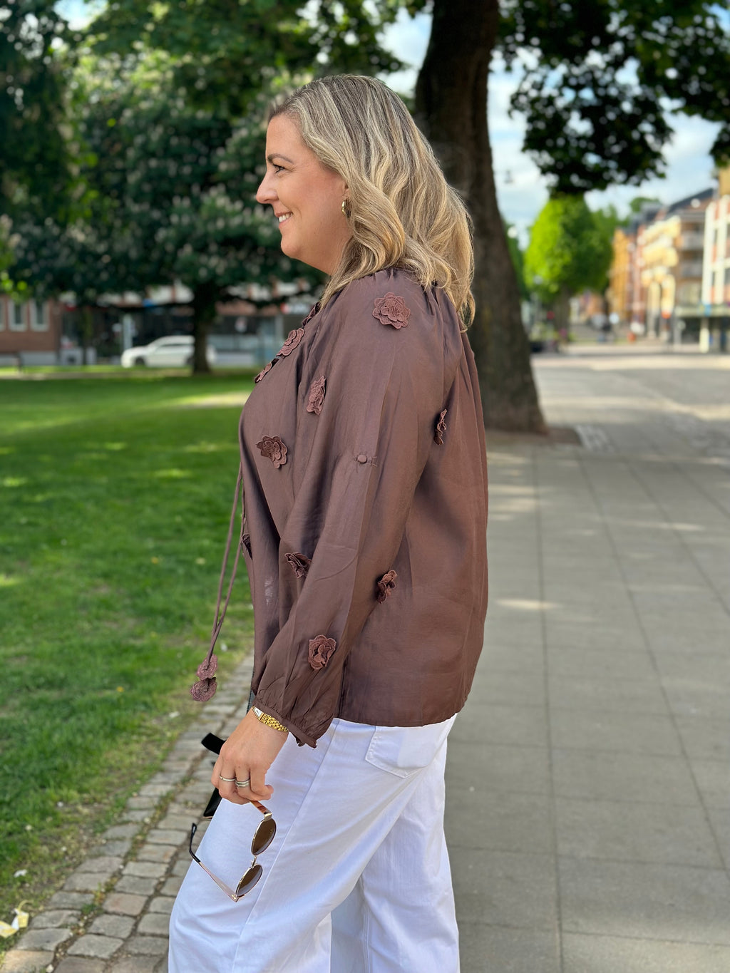 COSY HOUSE - FLOWER BLOUSE M-4140 - BROWN