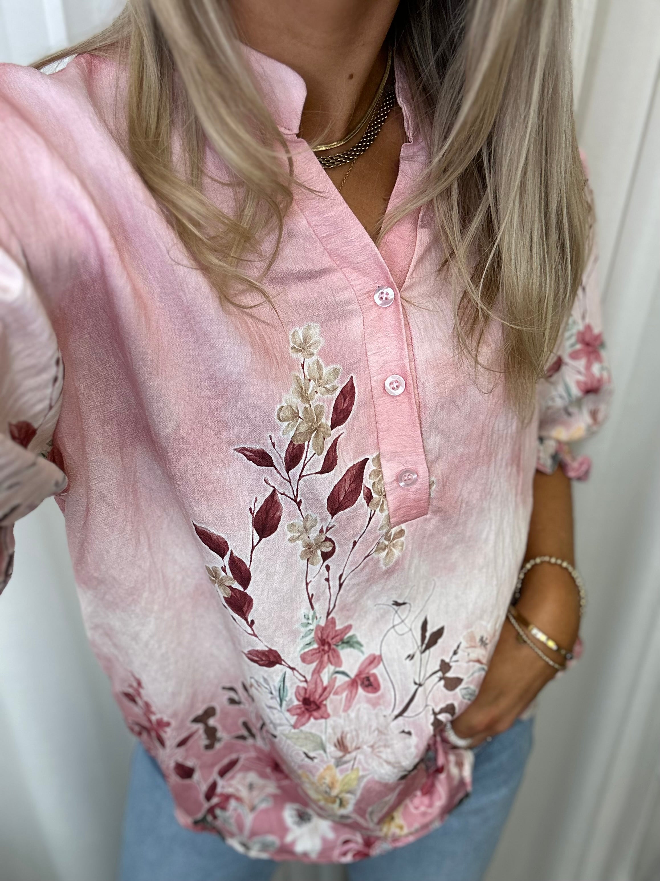 MOONDUST - BELLA FLOWER SPRING BLOUSE - PINK
