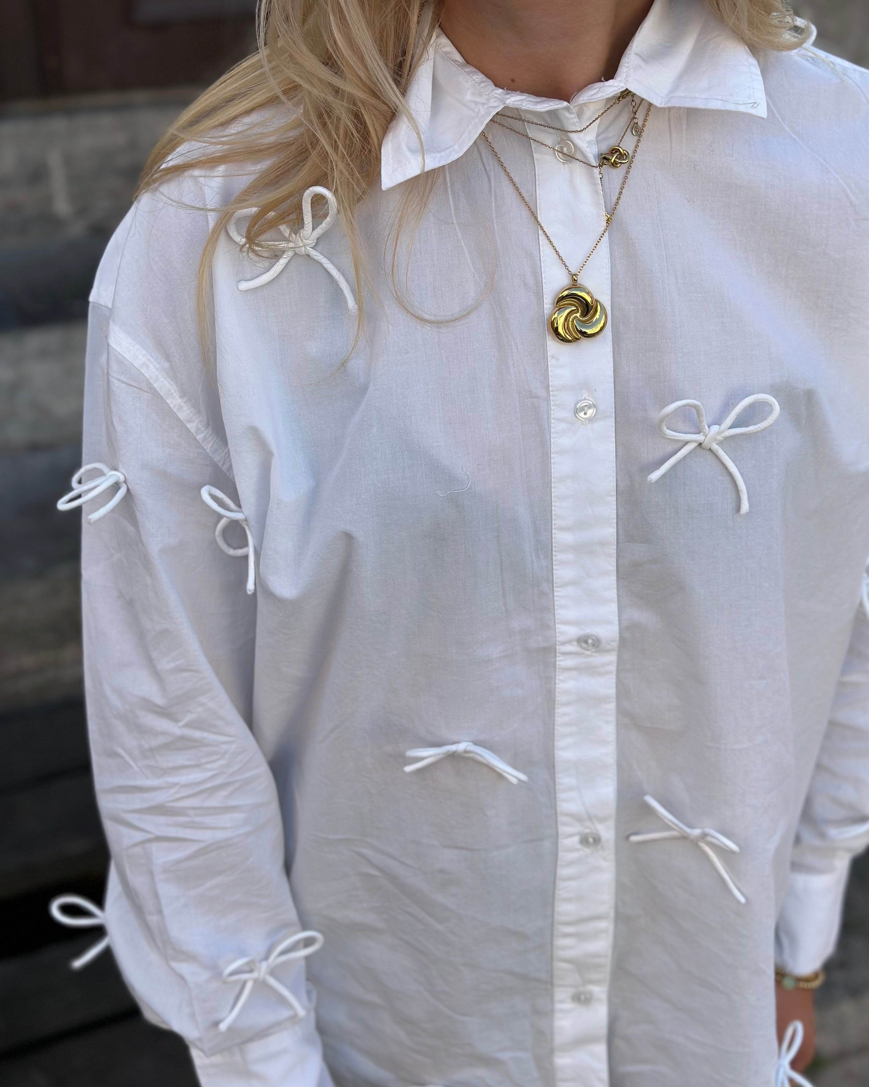 SOAKED - JOA BOW SHIRT LS - BROKEN WHITE