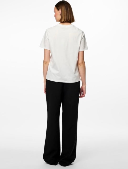 PIECES - RIA SS SOLID TEE - BRIGHT WHITE