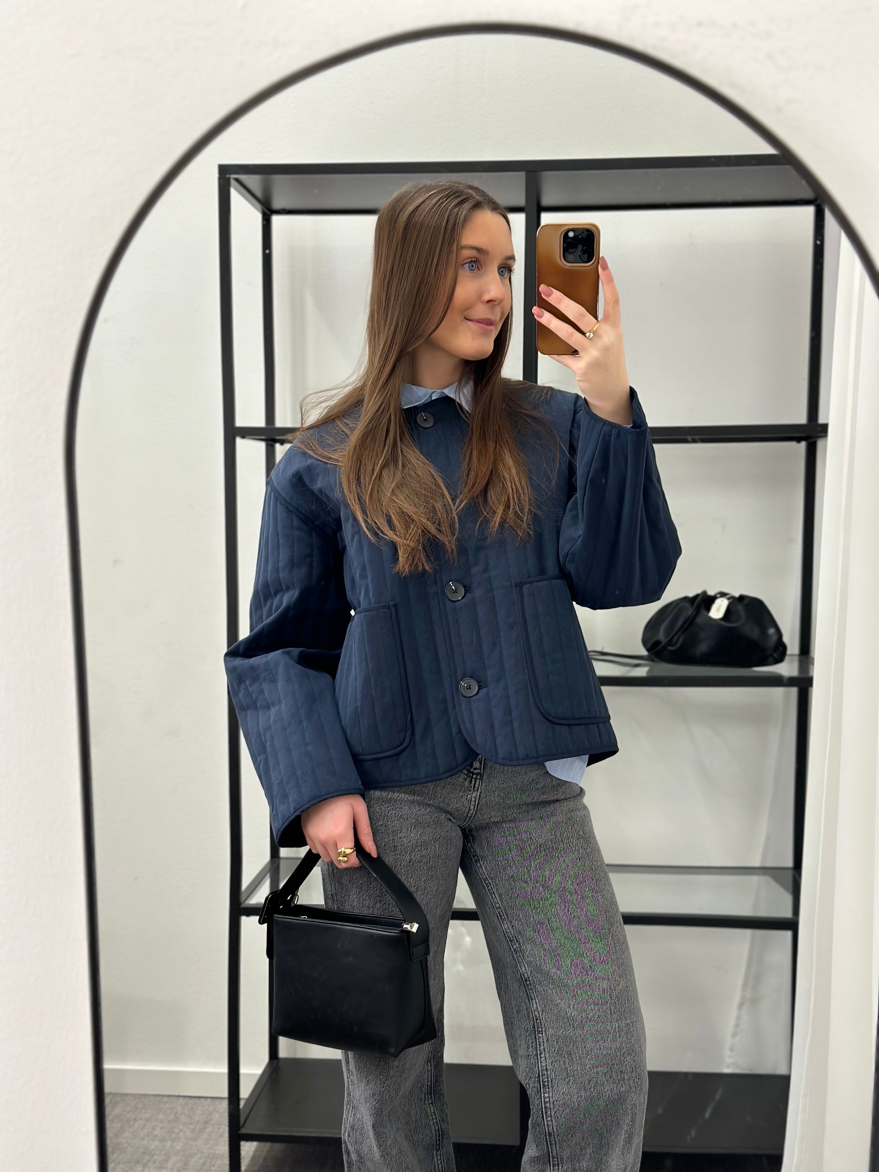 SELECTED FEMME - MALINA QUILTED JACKET - DARK SEPPHIRE