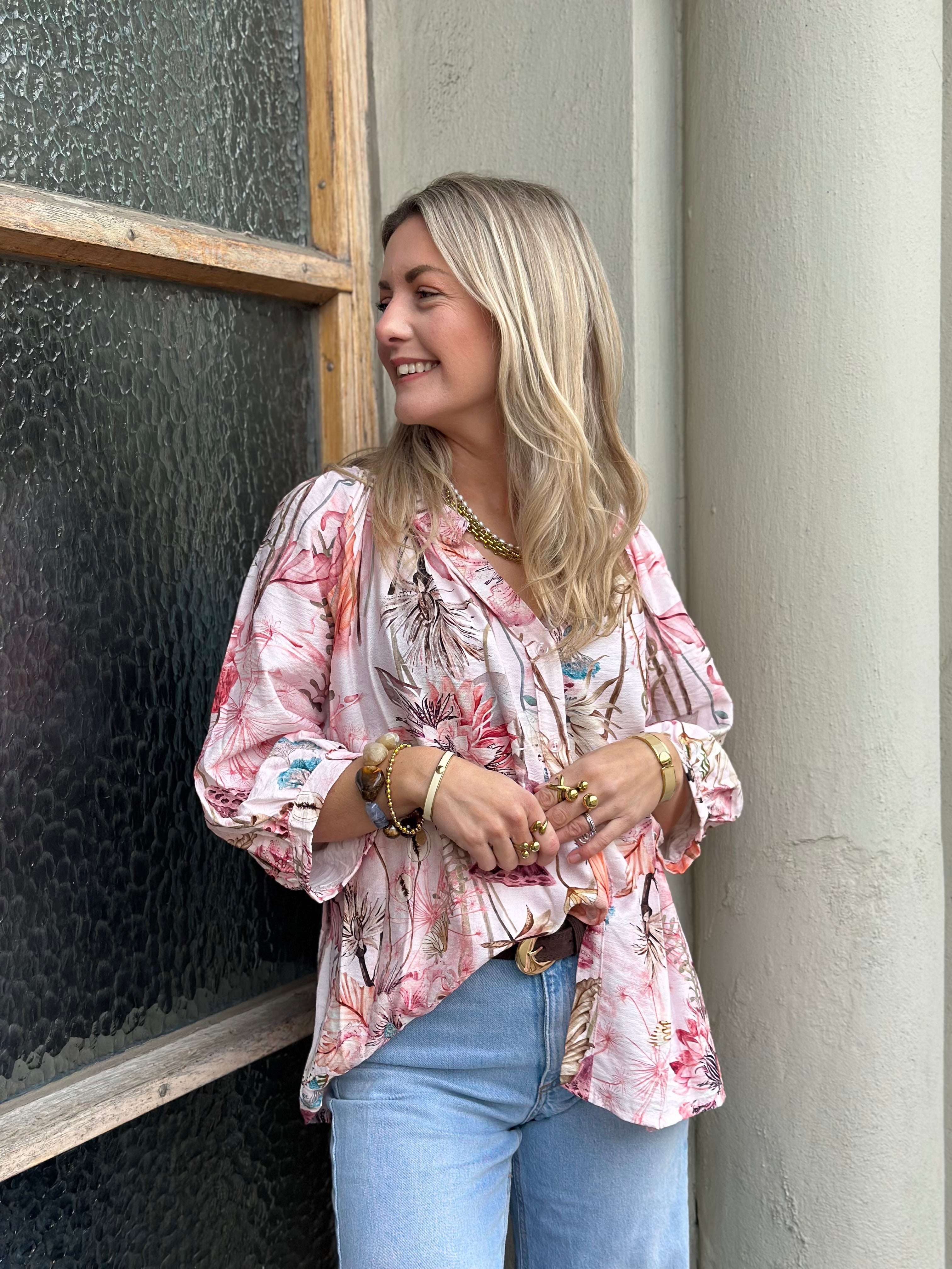 MARTA - 8116 BLOMMIG BLUS - ROSA